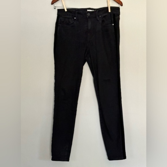 UnpublishedxAnthro Skinny Jeans with velour trim on each side Size 29 black - Picture 2 of 16